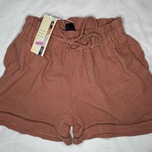 High Waist Wide Leg Women's Shorts in Terracotta NWT